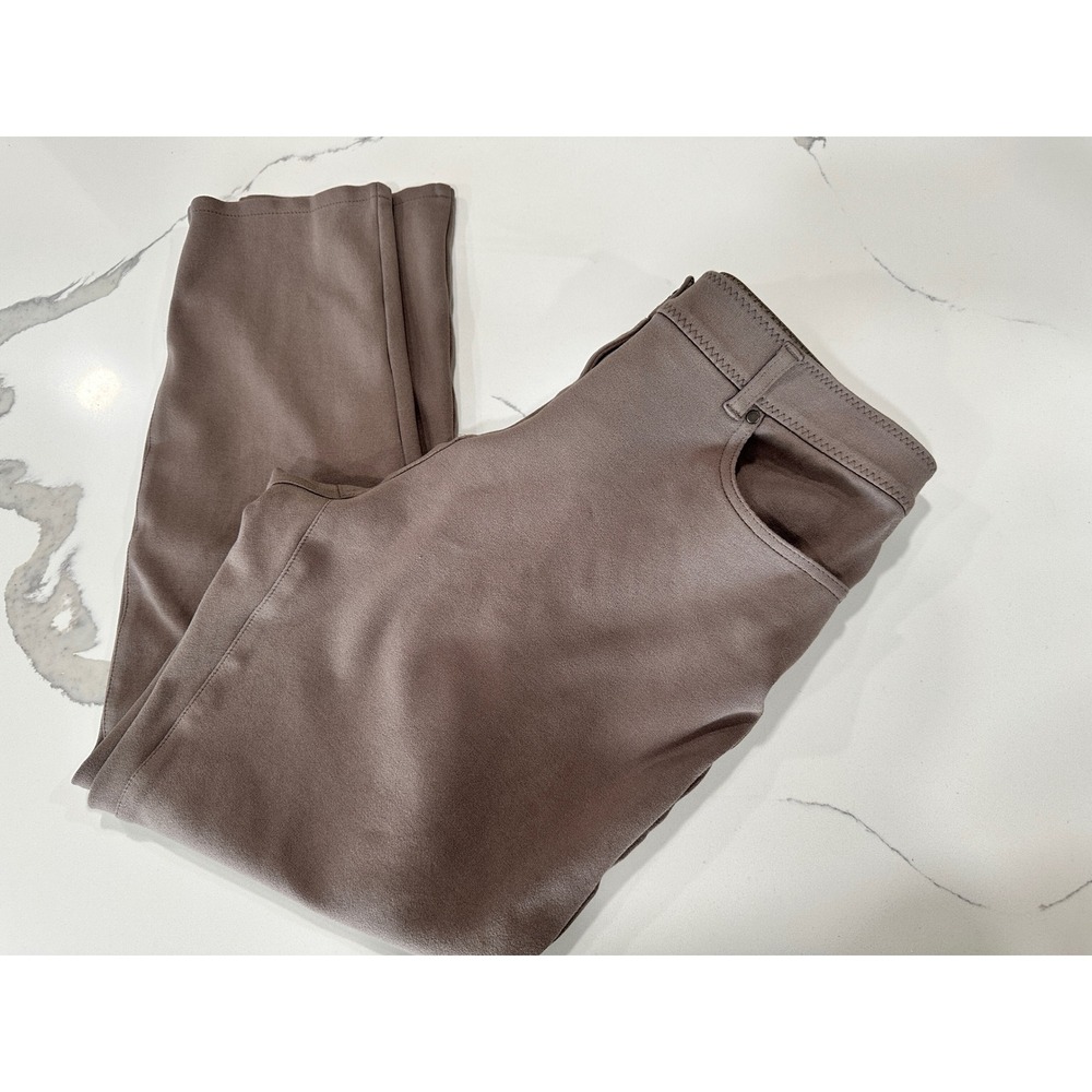 Chicos So Slimming Juliet Ankle Pants Taupe Brown Stretch Pull On Size 2 L
